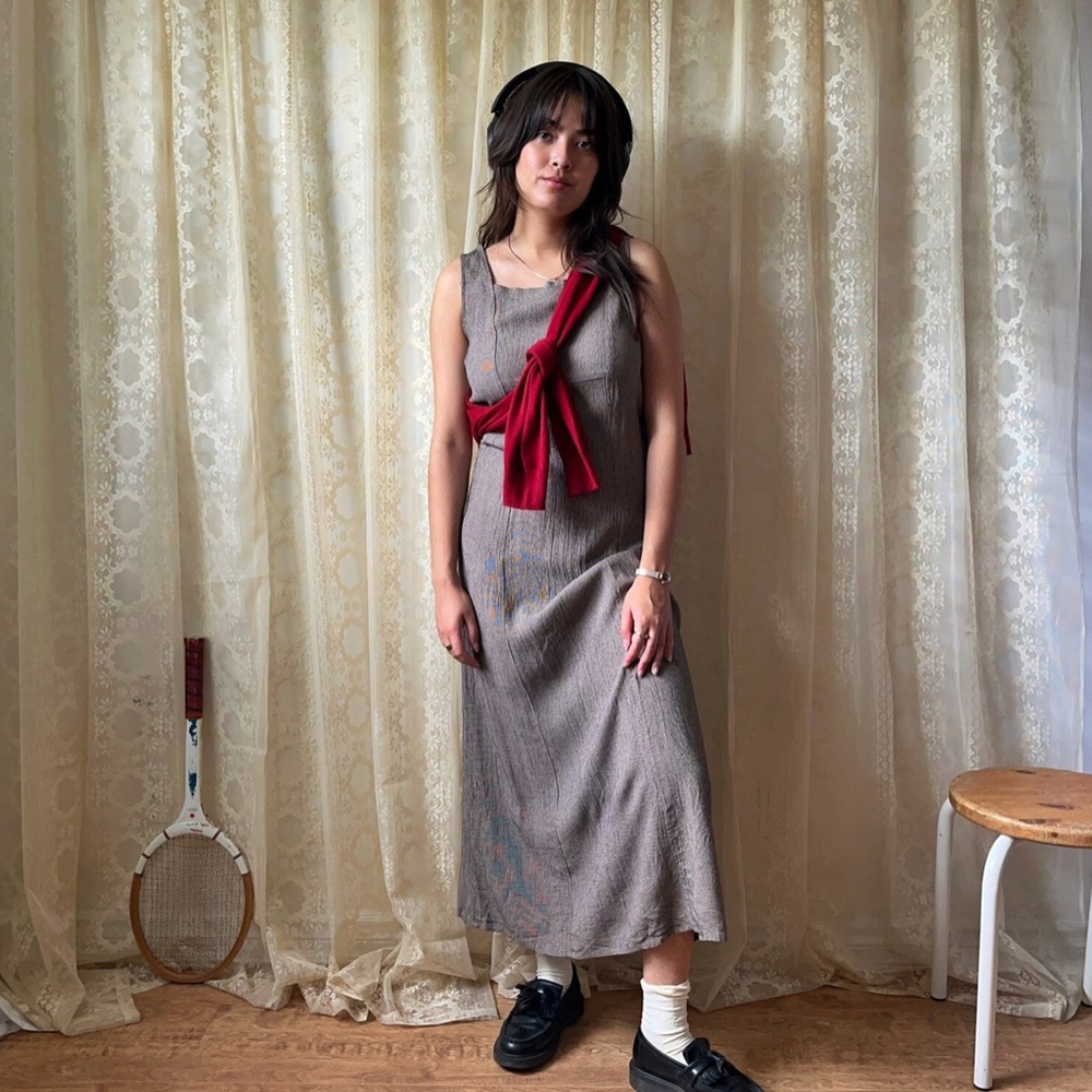 Gingham midi dress